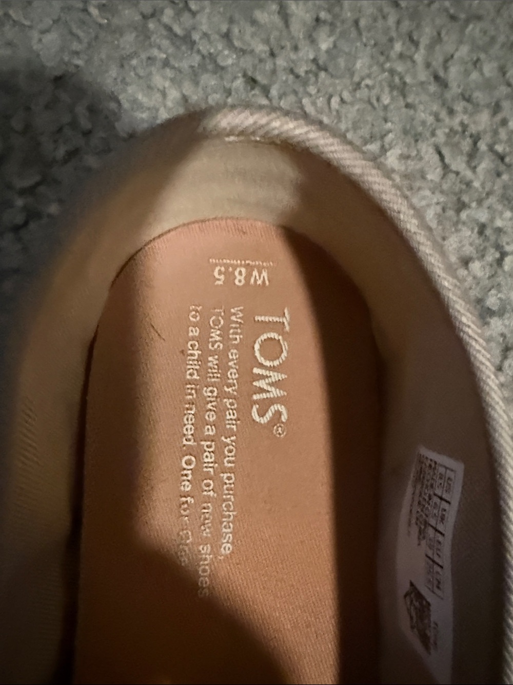 Toms Women's Glitter Slip-On Flats in Champagne Sparkle 8.5 - Picture 4 of 4